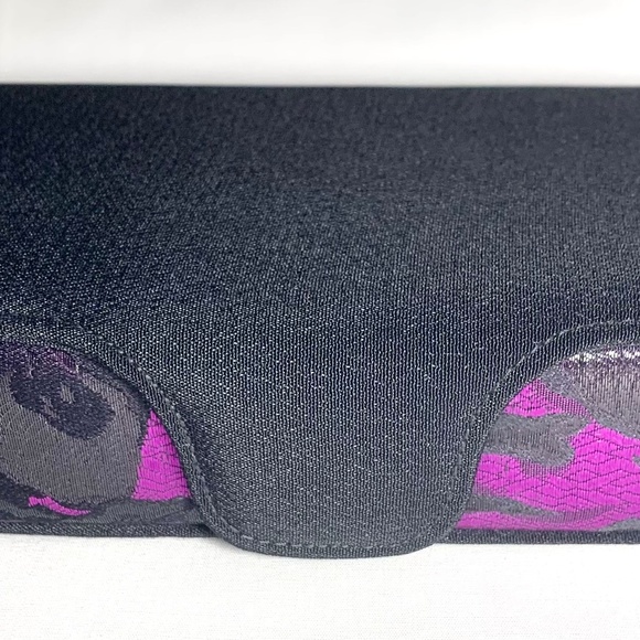 Clutch/Purse in Black and Purple with Snap - Picture 2 of 7